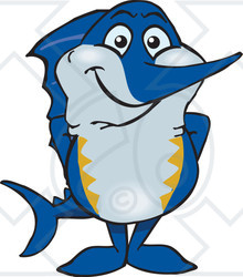 Clipart of a Happy Marlin Fish - Royalty Free Vector Illustration