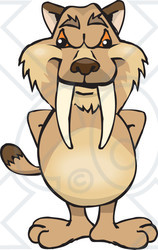 Clipart of a Saber Toothed Tiger - Royalty Free Vector Illustration