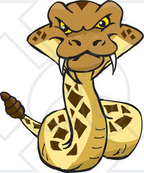 Clipart of a Happy Rattlesnake - Royalty Free Vector Illustration