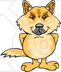Clipart of a Dingo Standing - Royalty Free Vector Illustration