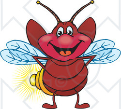 Clipart of a Happy Firefly - Royalty Free Vector Illustration