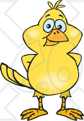 Clipart of a Happy Yellow Canary Bird - Royalty Free Vector Illustration