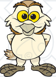 Clipart of a Happy Barn Owl - Royalty Free Vector Illustration