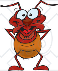 Clipart of a Happy Ant - Royalty Free Vector Illustration