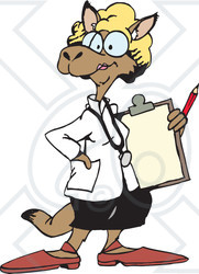 Clipart Illustration of a Female Doctor Kangaroo