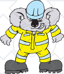 Clipart Illustration of a Mad Koala Construction Worker In Uniform