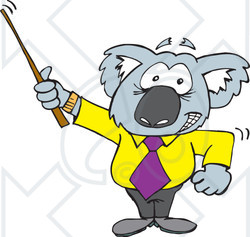 Clipart Illustration of a Koala Professor Using A Pointer Stick
