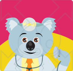 Clipart Illustration of a Koala Bear Doctor Character