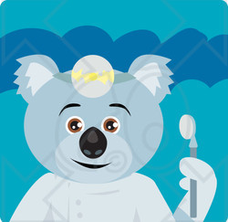 Clipart Illustration of a Koala Bear Dentist Character
