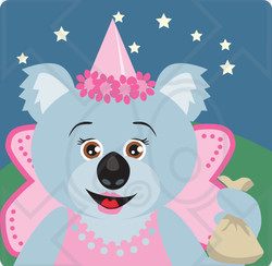 Clipart Illustration of a Koala Bear Fairy Princess Halloween Character