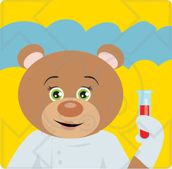 Clipart Illustration of a Scientist Teddy Bear Character