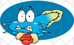 Clipart Illustration of a Cold Goby Fish Wearing Gloves