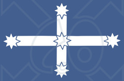 Clipart Illustration of a Blue And White Southern Cross Eureka Flag