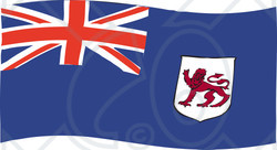 Clipart Illustration of a Blue Waving Tasmania Flag With A Red Lion
