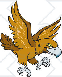 Clipart Illustration of a Flying Wedge Tailed Eagle (Aquila Audax)