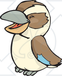 Clipart Illustration of a Giggling Cute Kookaburra Bird