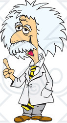 Clipart Illustration of Albert Einstein Standing And Gesturing With His Finger