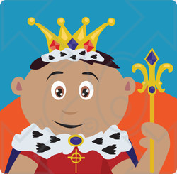 Clipart Illustration of a Royal Latin American King Holding A Staff