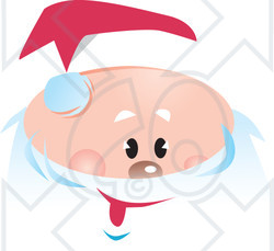 Royalty-Free (RF) Clipart Illustration of a Jolly Santa Claus Face Wearing A Hat