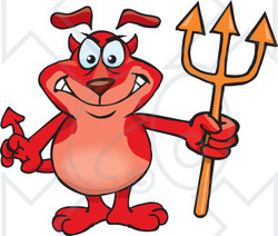 Royalty-Free (RF) Clipart Illustration of a Sparkey Dog Devil