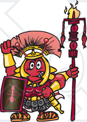 Royalty-Free (RF) Clipart Illustration of a Warrior Fire Ant Facing Front