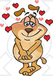 Royalty-Free (RF) Clipart Illustration of a Sparkey Dog In Love, With Hearts