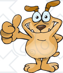 Royalty-Free (RF) Clipart Illustration of a Sparkey Dog Standing And Giving The Thumbs Up